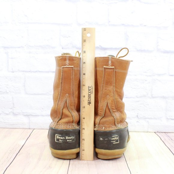 *Vintage LL Bean Brown Leather Mid Calf Insulated Duck Boot Size 7 - Picture 6 of 11